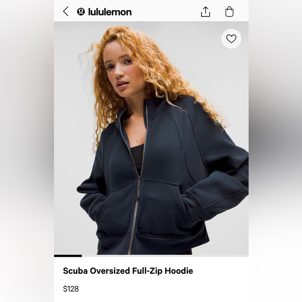 Navy Blue Full Zip Hoodie Lululemon Scuba